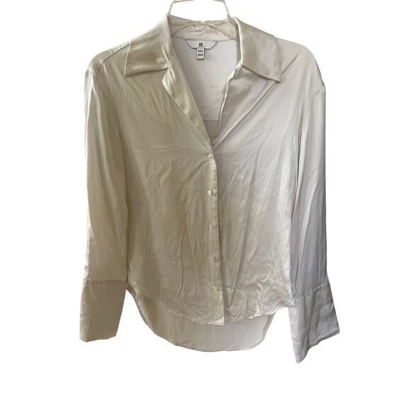 BR Banana Republic The Everyday 100% Silk Shirt Button Up Blouse Satiny Size XXS - Picture 3 of 8